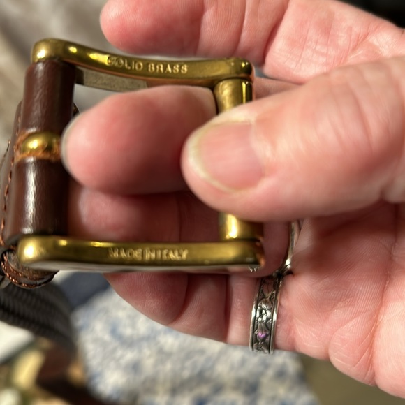 Epaulet woven leather belt waist size 32-34 - Picture 4 of 9